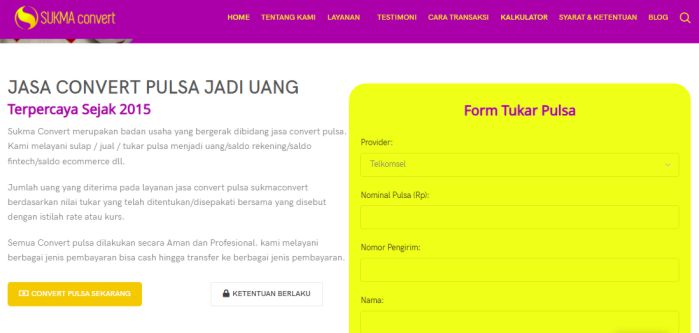 kalkulor tukar pulsa
